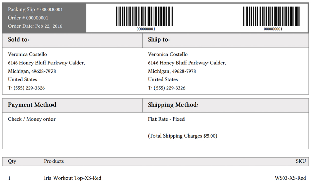 Packing Slips with Barcodes