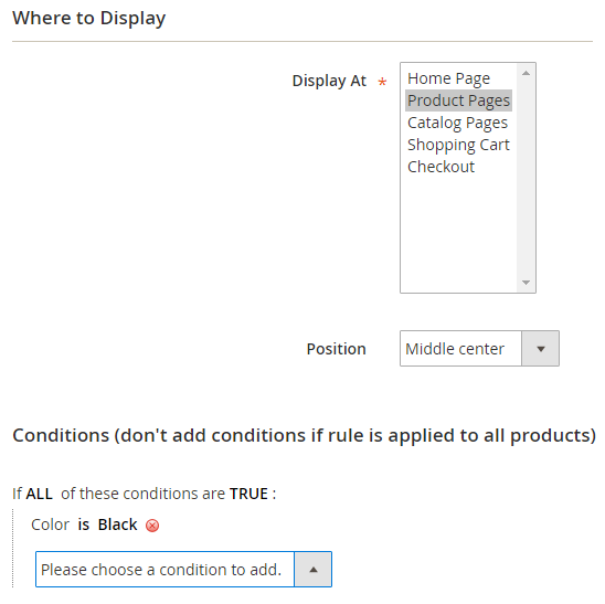 Where to Display Section