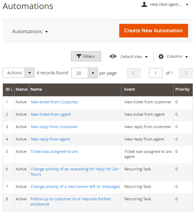 Automations Grid