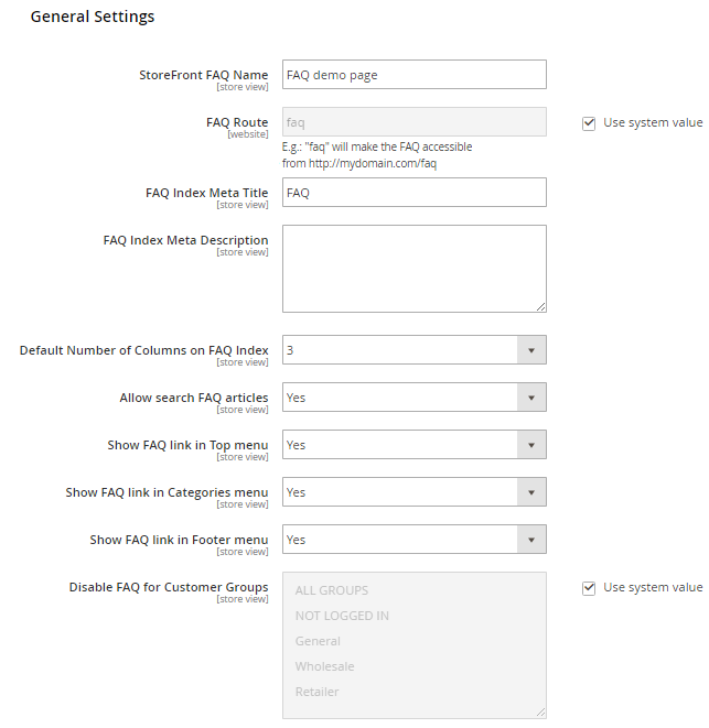 General Settings