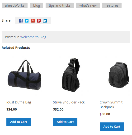 Related Product on Blog Post Pages Related Product on Blog Post Pages
