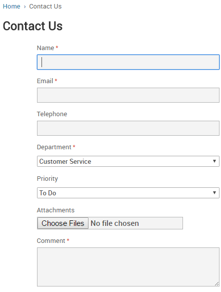 Help Desk Ultimate Features in the 'Contact Us' Form