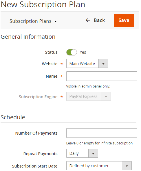 New Subscription Plan