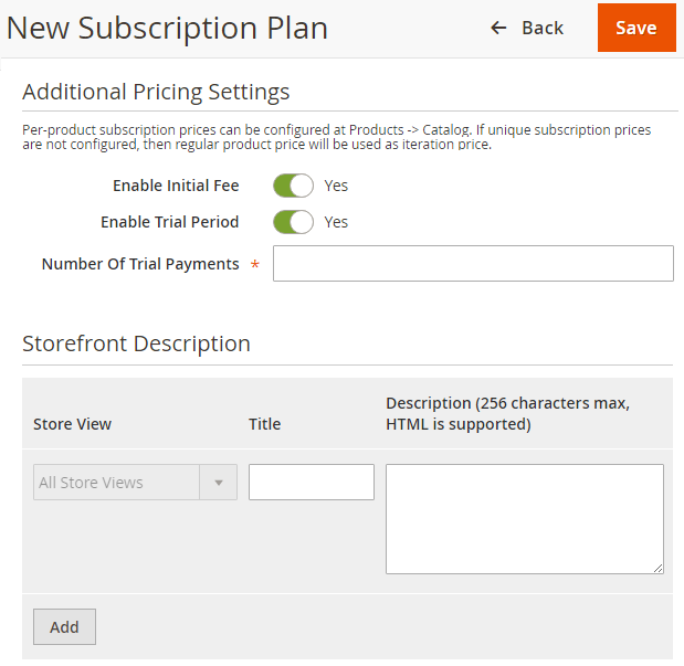 New Subscription Plan