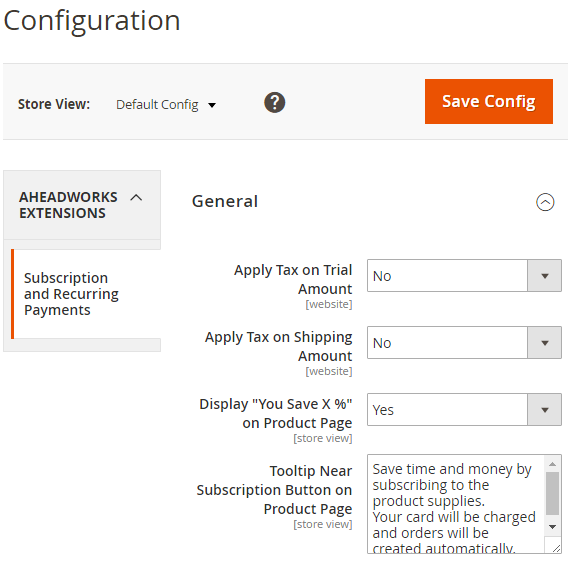 Subscriptions and Recurring Payments Configuration