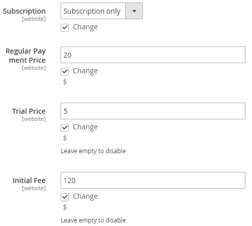Mass Subscription Product Attributes Setup and Update