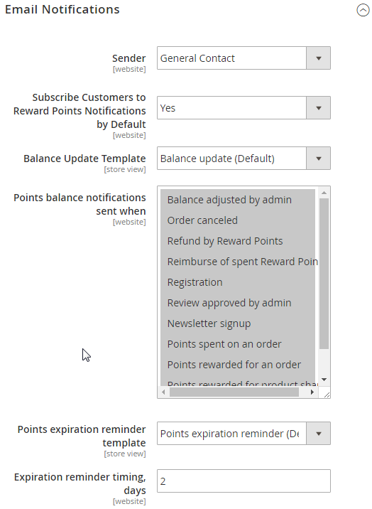 Email Notification Settings