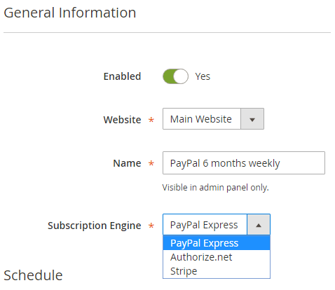 Subscription Engine Option