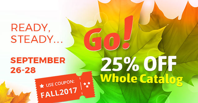 Autumn Sale, September 26-28: Ready, Steady, Go! Autumn Sale, September 26-28: Ready, Steady, Go!