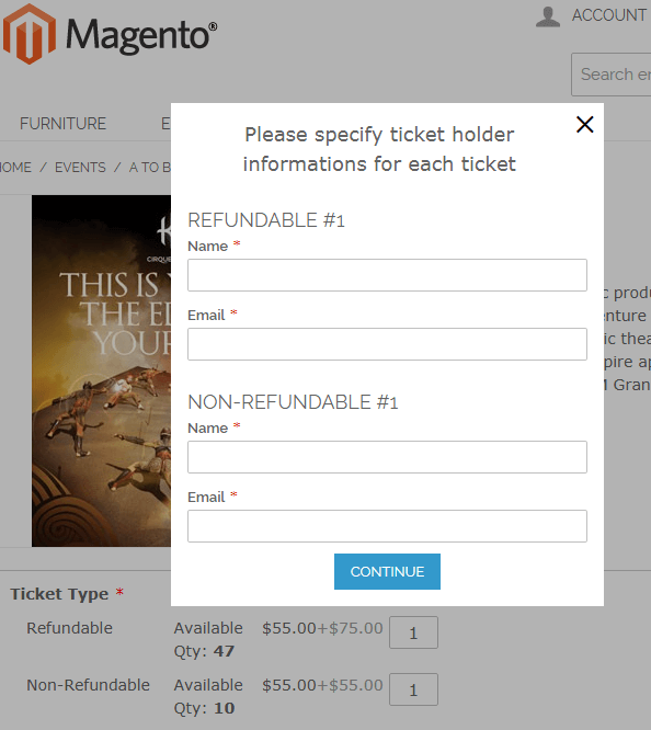 Ticket Personalization Fields