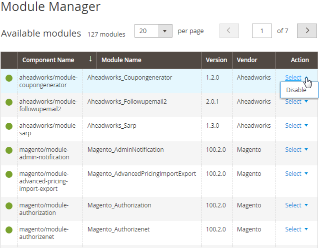 Magento 2 Module Manager Grid