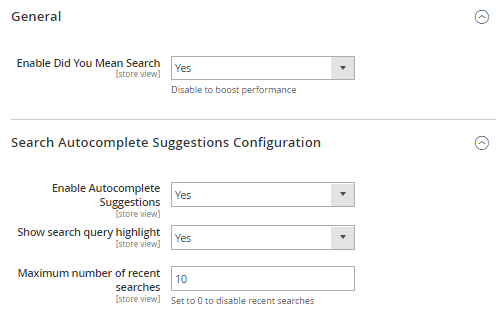 The extension configuration page