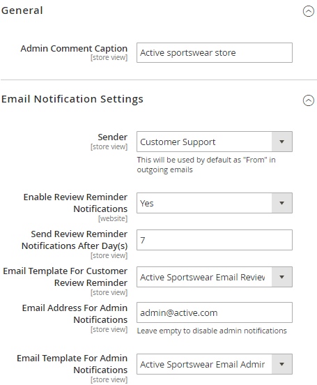 Extension Settings