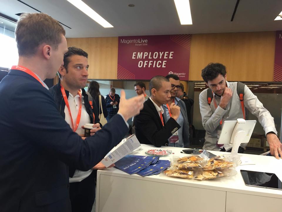 Philipp and Alex at Magento Live Europe with a new product PWA POS