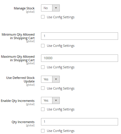 Without Stock Management Method Settings