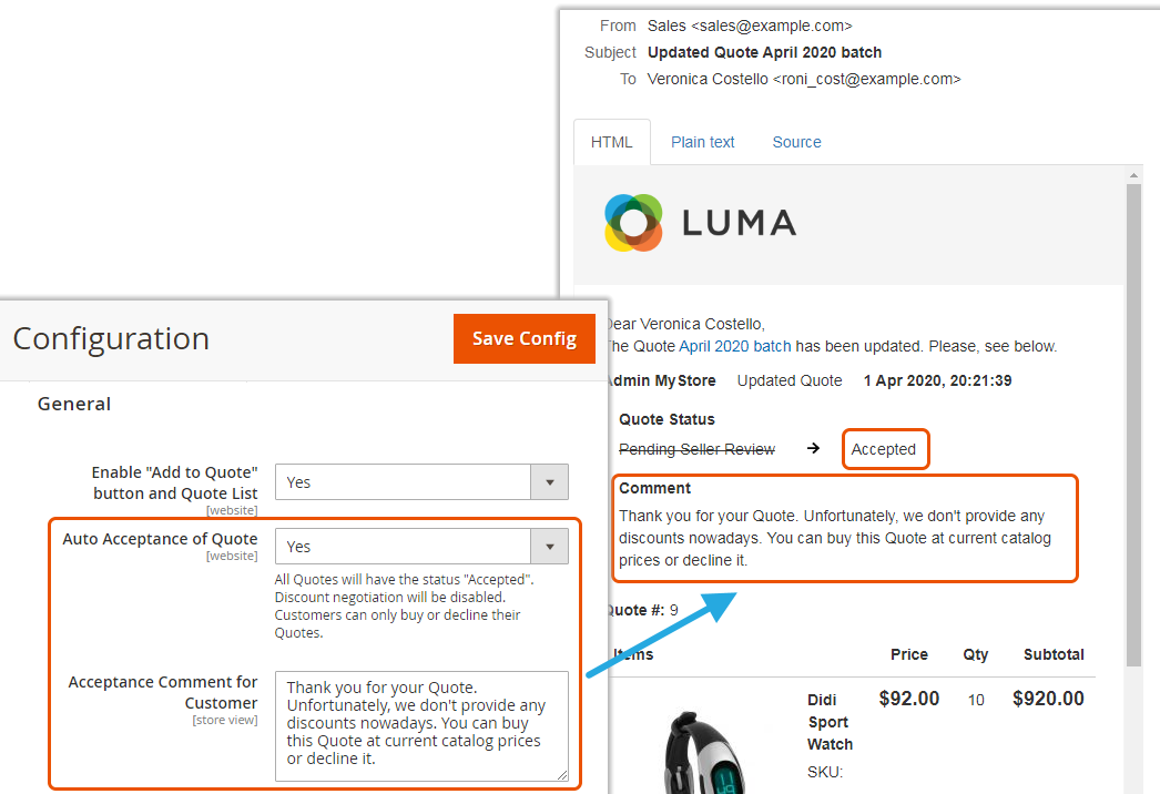 Accept or deny quotes automatically Magento 2