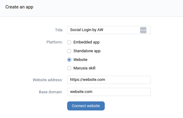  Vkontakte create new company | Social Login for Magento 2